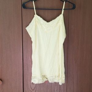 Yellow lace tank top